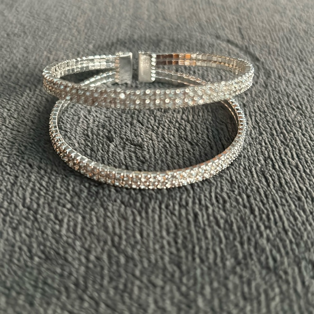 Sparkly stone split cuff bracelet.